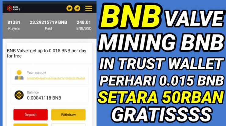 Aplikasi Mining BNB Valve Penghasil Uang