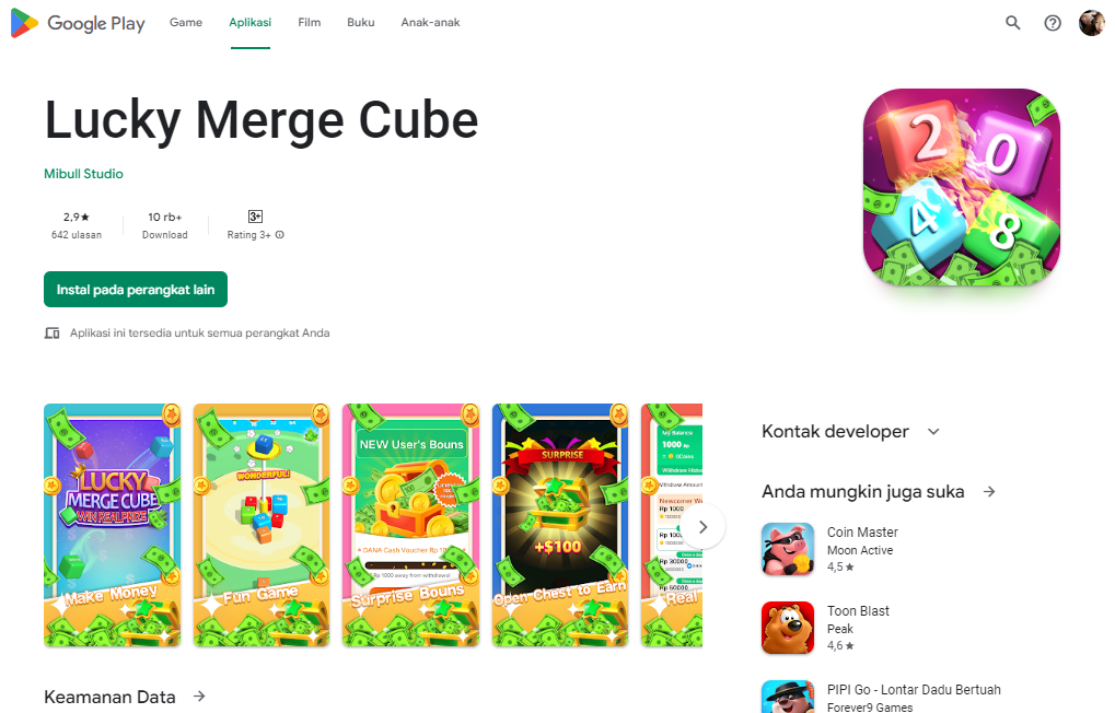 lucky-merge-cube-game-penghasil-uang