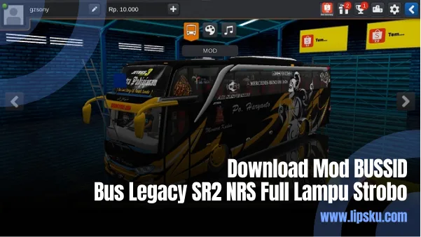 Download Mod BUSSID Bus Legacy SR2 NRS Full Lampu Strobo