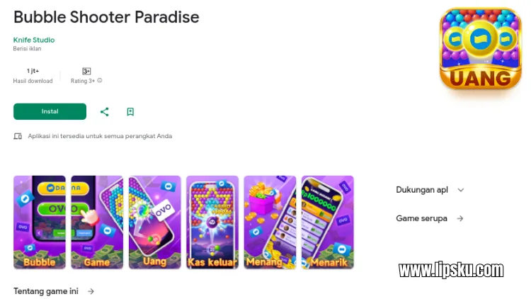 Bubble Shooter Paradise APK Game Penghasil Uang, Bermain Game Bisa Dapat Uang Gratis