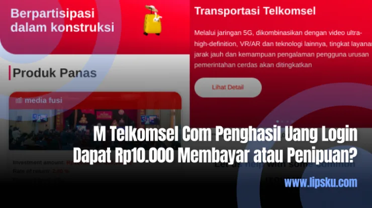 M Telkomsel Com Penghasil Uang Login Dapat Rp10.000 Membayar atau Penipuan?