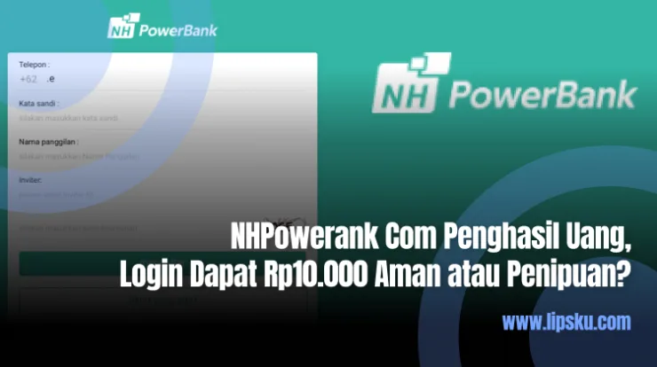 NHPowerank Com Penghasil Uang, Login Dapat Rp10.000 Aman atau Penipuan?