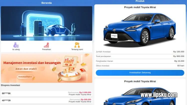 Aplikasi Toyota Mirai Penghasil Uang Login Dapat Rp 10.000 Apakah Membayar?