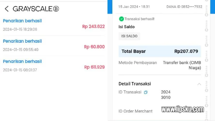 Aplikasi GrayscaleBTC Penghasil Uang Login Dapat Rp 15.000, Membayar atau Penipuan?