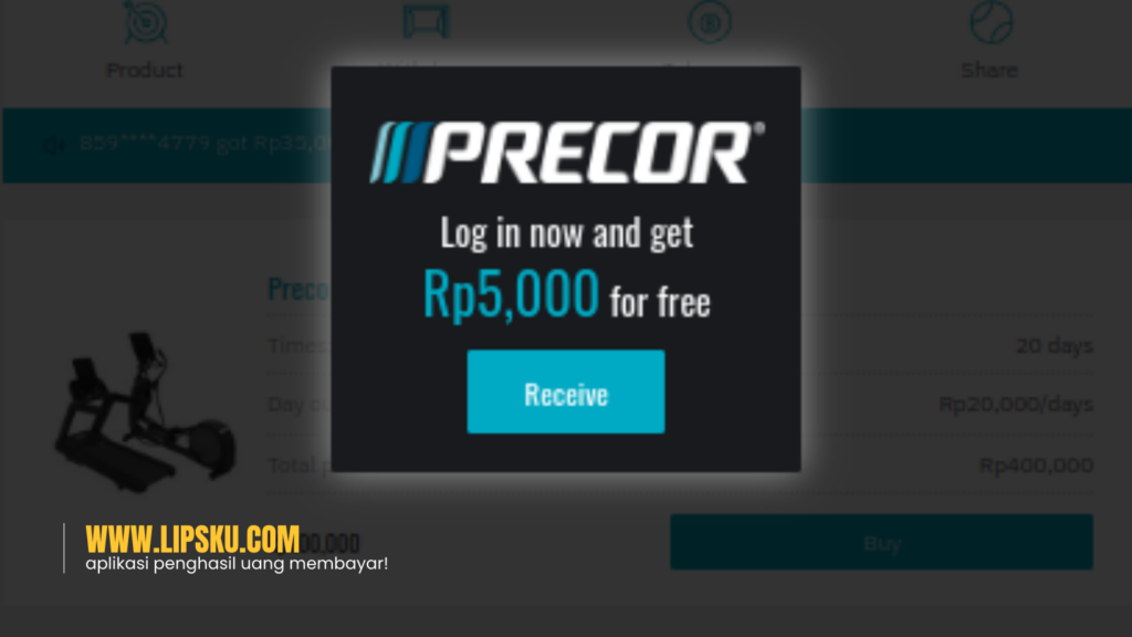 Aplikasi Precor Penghasil Uang Login Dapat Rp 5.000 Apakah Membayar?
