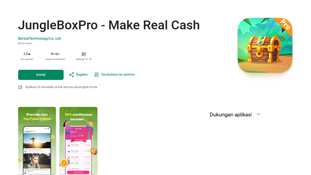 Aplikasi JungleBoxPro APK Penghasil Uang Langsung ke DANA Tebrukti Membayar!