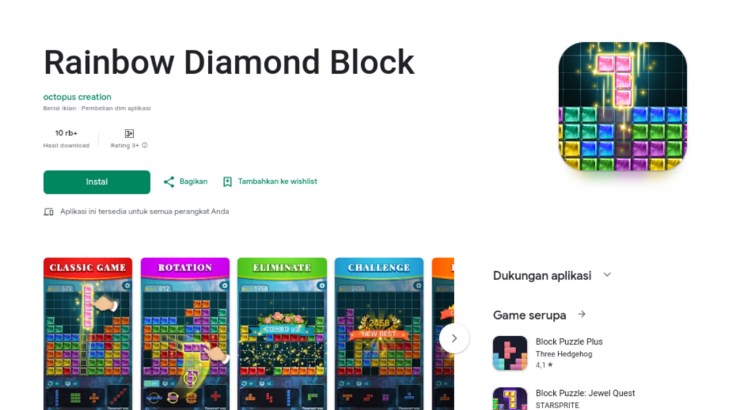 Rainbow Diamond Block APK Game Penghasil Uang Langsung ke DANA Terbukti Membayar!