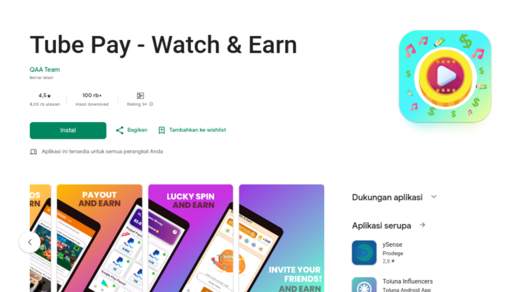 Aplikasi Tube Pay APK Penghasil Uang Terbukti Membayar!
