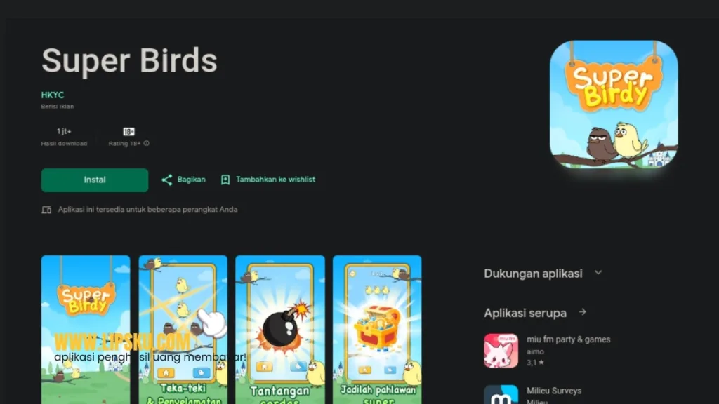 Super Birds APK Game Penghasil Uang Langsung ke DANA Terukti Membayar!
