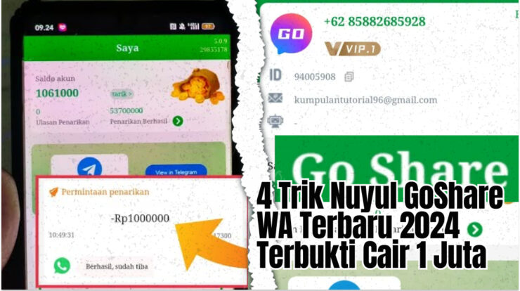 4 Trik Nuyul GoShare WA Terbaru 2024 Terbukti Cair 1 Juta