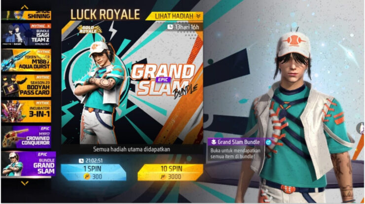 Cara Dapat Bundle Grand Slam Epic FF Tanpa Diamond Free Fire