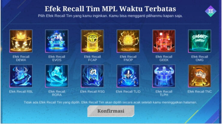 Cara Dapat Efek Recall Team MPL Permanen November 2024