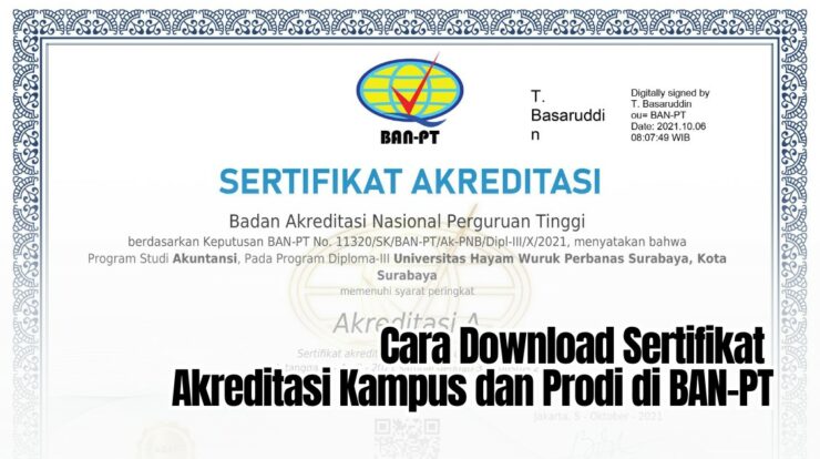 Cara Download Sertifikat Akreditasi Kampus dan Prodi di BAN-PT