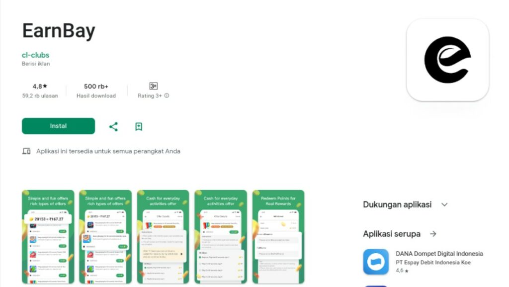 EarnBay APK: Aplikasi Penghasil Saldo DANA Terbukti Membayar