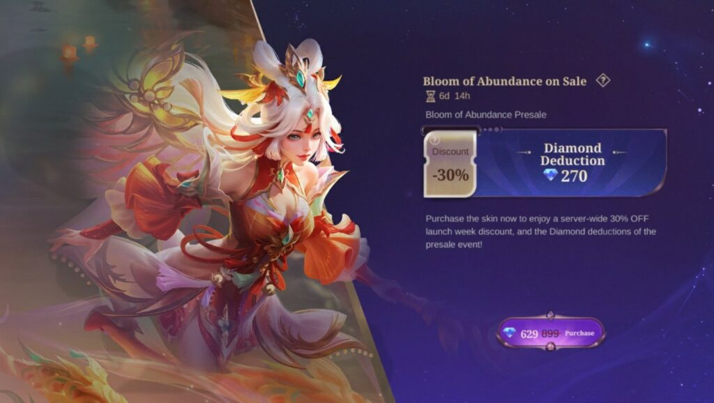 Bocoran Tampilan Skin Lunar Fest Rafaela “Bloom of Abudance”