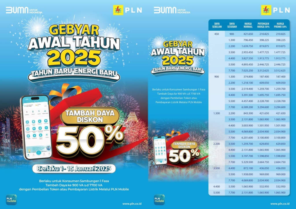 Cara Beli Token Listrik Diskon 50 Persen Lewat PLN Mobile