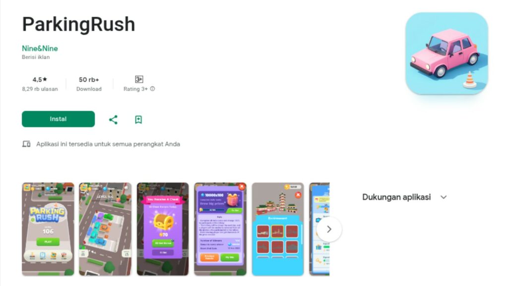 ParkingRush Apk Game Penghasil Saldo DANA, Cair Rp 300 Ribu