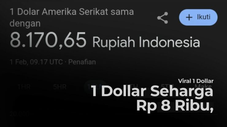 Viral! 1 Dollar Seharga Rp8 Ribu, Benarkah? Ini Penjelasannya